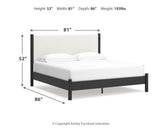 Cadmori King Upholstered Panel Bed with 2 Nightstands in Black/White from Ashley - Luna Furniture