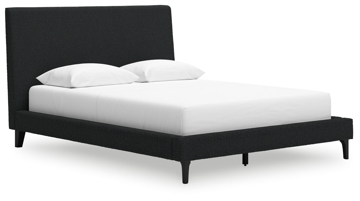 Cadmori Queen Upholstered Bed with Dresser and 2 Nightstands in Black - PKG020693