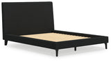 Cadmori Queen Upholstered Bed with Dresser in Black - PKG020692