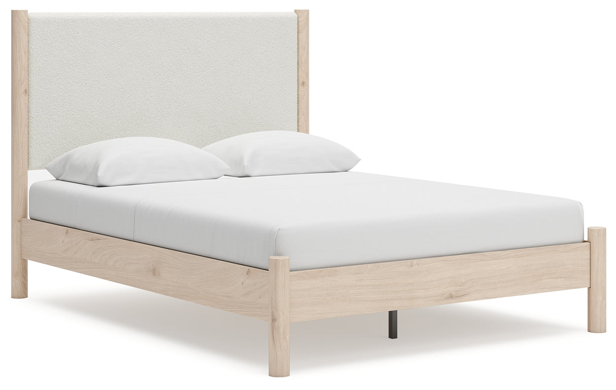 Cadmori Queen Upholstered Panel Bed with Dresser in Two-tone from Ashley - Luna Furniture