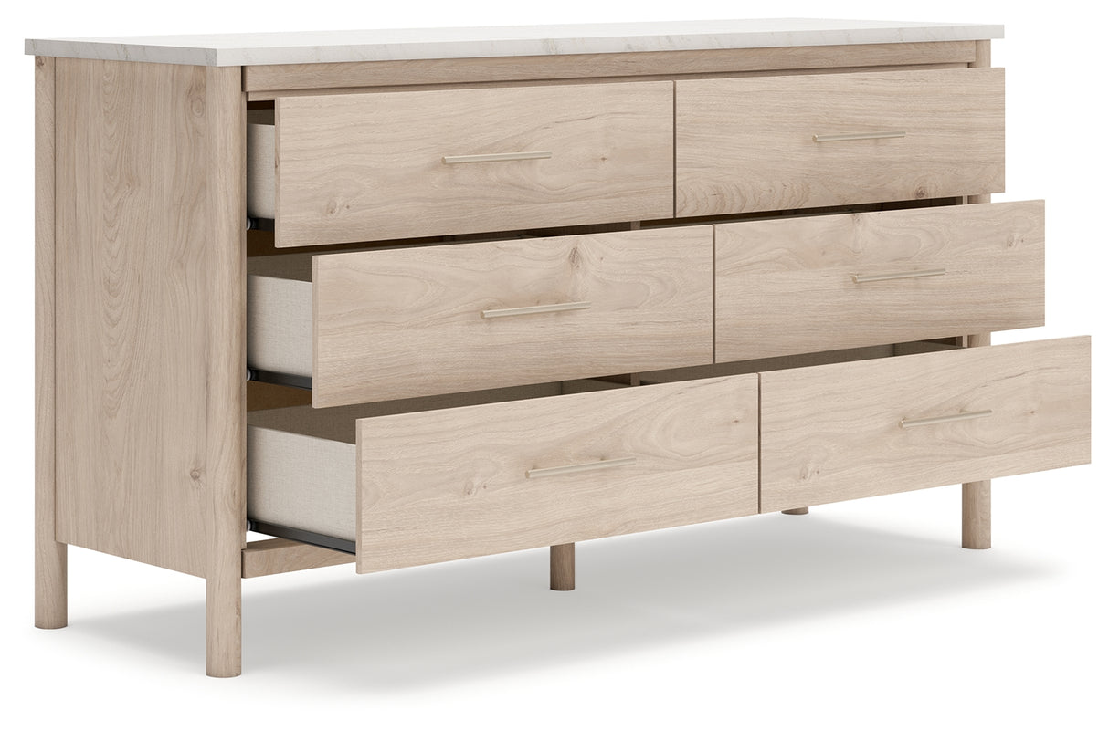 Cadmori Queen Upholstered Panel Bed with Dresser in Two-tone from Ashley - Luna Furniture