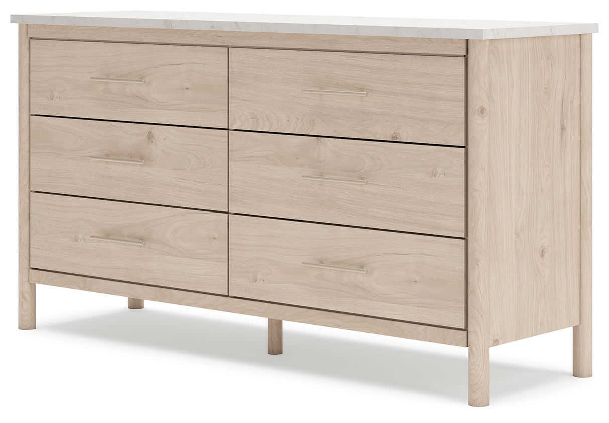 Cadmori Queen Upholstered Panel Bed with Dresser in Two-tone from Ashley - Luna Furniture