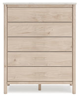 Cadmori Queen Upholstered Panel Bed with Mirrored Dresser and Chest in Two-tone from Ashley - Luna Furniture