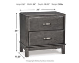 Caitbrook California King Storage Bed with 8 Storage Drawers with Mirrored Dresser and 2 Nightstands in Gray - PKG005285