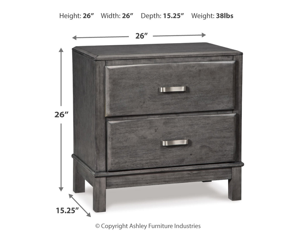 Caitbrook California King Storage Bed with 8 Storage Drawers with Mirrored Dresser, Chest and 2 Nightstands in Gray - PKG005291