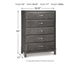 Caitbrook California King Storage Bed with 8 Storage Drawers with Mirrored Dresser, Chest and Nightstand in Gray - PKG005289