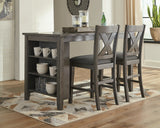 Caitbrook Counter Height Dining Table and 2 Barstools in Gray - PKG014916