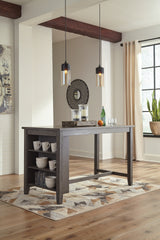 Caitbrook Counter Height Dining Table and 4 Barstools in Gray - PKG001965