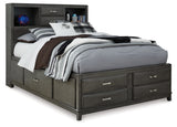 Caitbrook Full Storage Bed with 7 Storage Drawers with Dresser in Gray - PKG005061