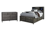 Caitbrook Full Storage Bed with 7 Storage Drawers with Dresser in Gray - PKG005061