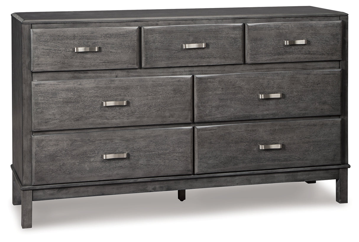 Caitbrook Queen Storage Bed with 8 Drawers with Dresser and Chest in Gray - PKG014147