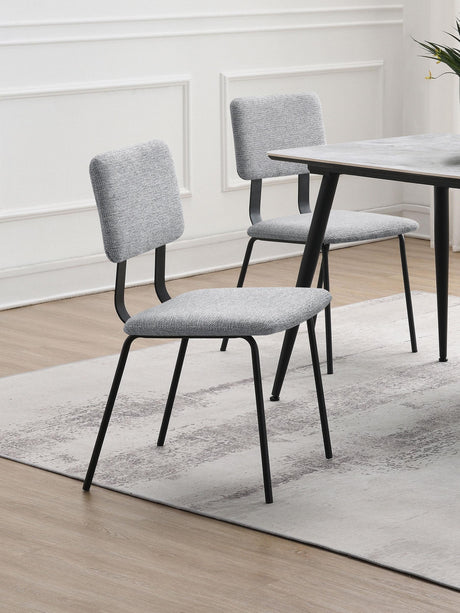 Calla Fabric Upholstered Dining Side Chair Grey (Set of 2) from Coaster - Luna Furniture