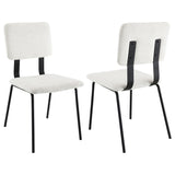 Calla Fabric Upholstered Dining Side Chair White (Set of 2) from Coaster - Luna Furniture