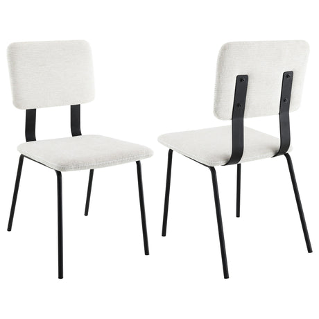 Calla Fabric Upholstered Dining Side Chair White (Set of 2) from Coaster - Luna Furniture