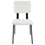 Calla Fabric Upholstered Dining Side Chair White (Set of 2) from Coaster - Luna Furniture