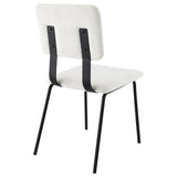 Calla Fabric Upholstered Dining Side Chair White (Set of 2) from Coaster - Luna Furniture