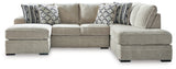 Calnita 2-Piece Sectional with Ottoman in Sisal from Ashley - Luna Furniture