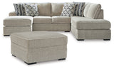 Calnita 2-Piece Sectional with Ottoman in Sisal from Ashley - Luna Furniture