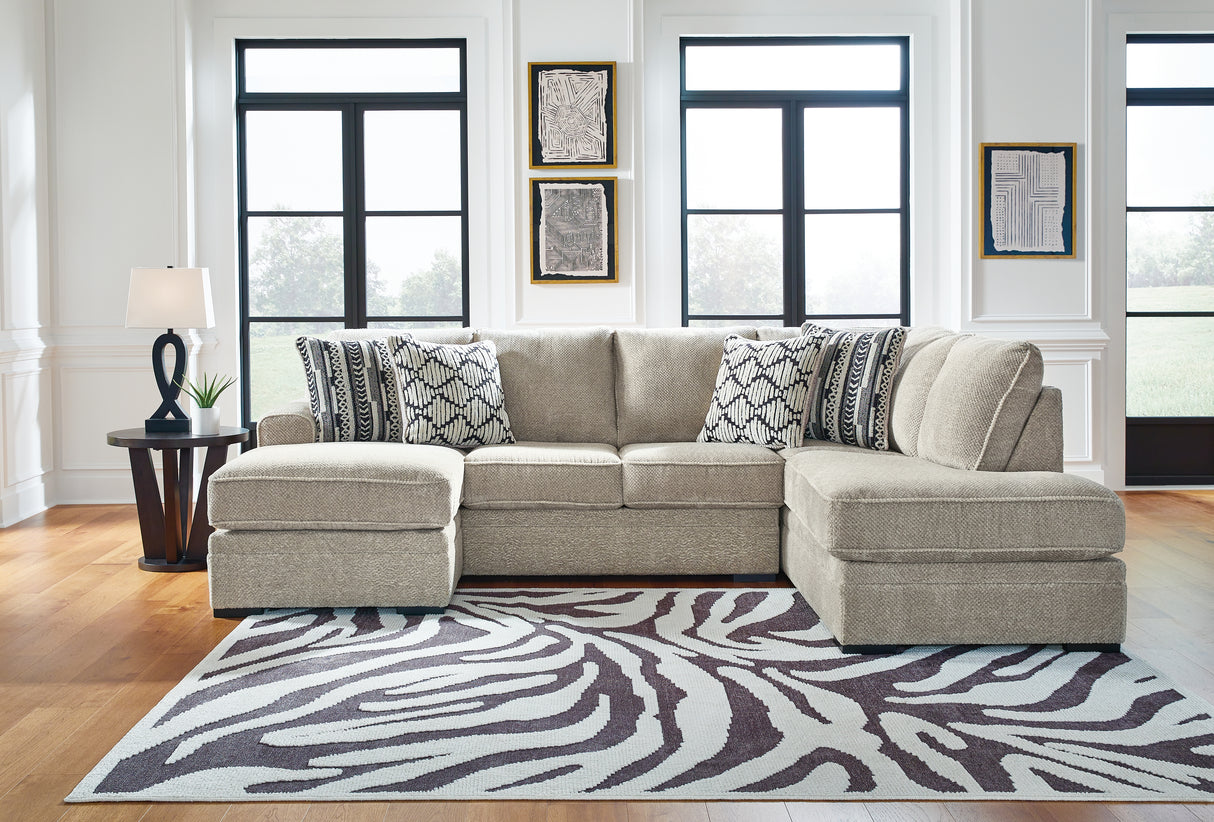 Calnita 2-Piece Sectional with Ottoman in Sisal from Ashley - Luna Furniture