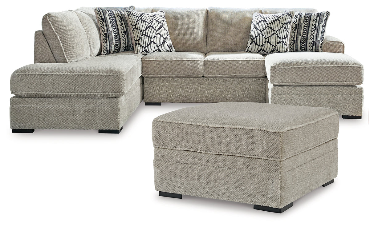 Calnita 2-Piece Sectional with Ottoman in Sisal from Ashley - Luna Furniture