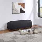 Calum Chenille Fabric Bench Black from Meridian - Luna Furniture