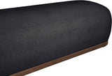 Calum Chenille Fabric Bench Black from Meridian - Luna Furniture