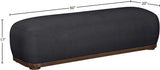 Calum Chenille Fabric Bench Black from Meridian - Luna Furniture