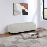 Calum Chenille Fabric Bench Grey from Meridian - Luna Furniture