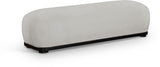 Calum Chenille Fabric Bench Grey from Meridian - Luna Furniture