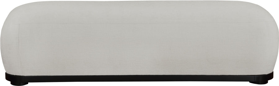 Calum Chenille Fabric Bench Grey from Meridian - Luna Furniture