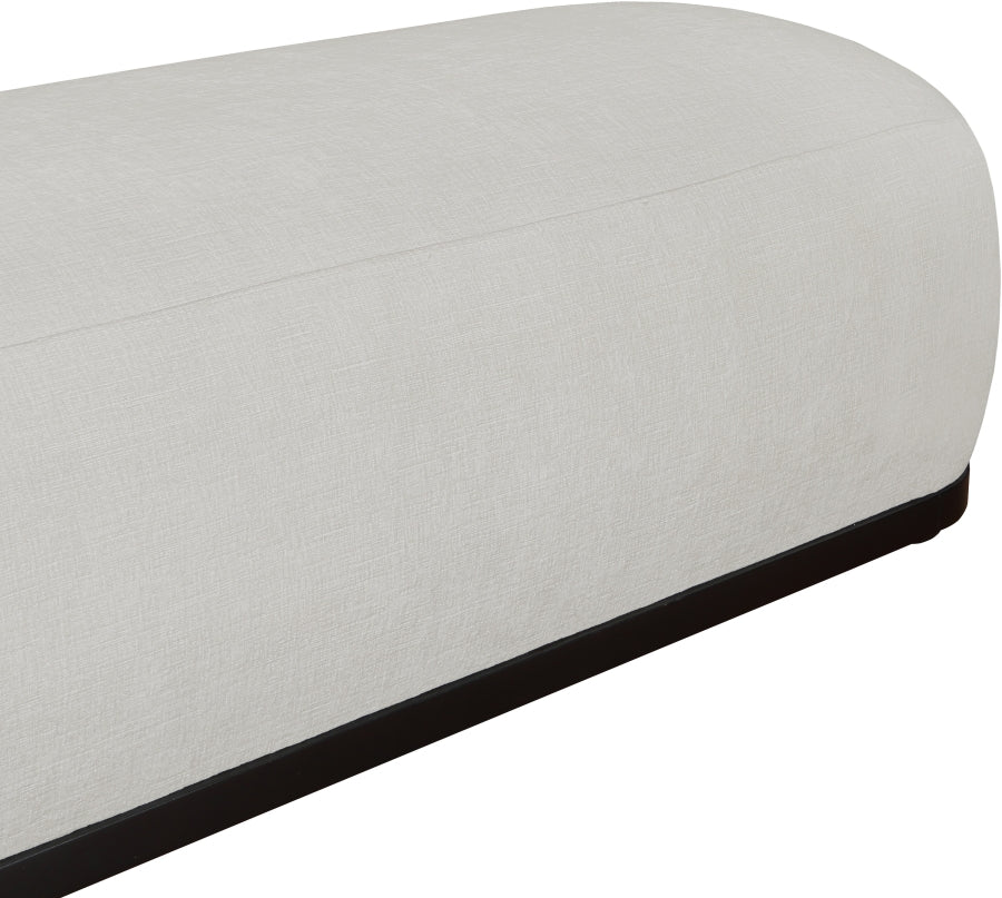 Calum Chenille Fabric Bench Grey from Meridian - Luna Furniture