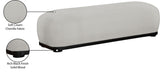 Calum Chenille Fabric Bench Grey from Meridian - Luna Furniture