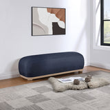 Calum Chenille Fabric Bench in Blue from Meridian - Luna Furniture