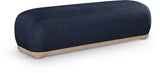 Calum Chenille Fabric Bench in Blue from Meridian - Luna Furniture