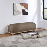 Calum Chenille Fabric Bench in Brown from Meridian - Luna Furniture