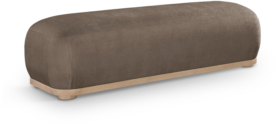 Calum Chenille Fabric Bench in Brown from Meridian - Luna Furniture