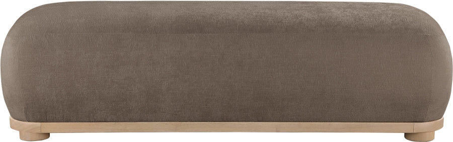 Calum Chenille Fabric Bench in Brown from Meridian - Luna Furniture