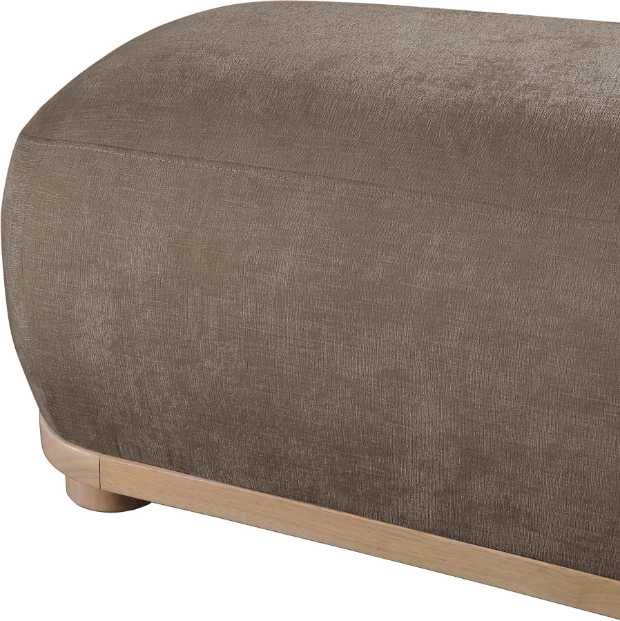 Calum Chenille Fabric Bench in Brown from Meridian - Luna Furniture