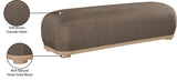 Calum Chenille Fabric Bench in Brown from Meridian - Luna Furniture