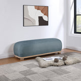 Calum Chenille Fabric Bench in Light Blue from Meridian - Luna Furniture