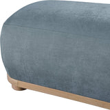 Calum Chenille Fabric Bench in Light Blue from Meridian - Luna Furniture