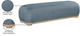 Calum Chenille Fabric Bench in Light Blue from Meridian - Luna Furniture