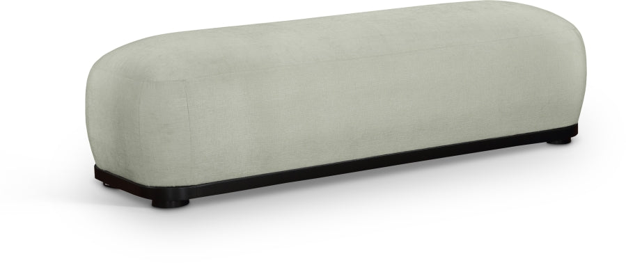 Calum Chenille Fabric Bench Mint from Meridian - Luna Furniture