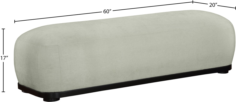 Calum Chenille Fabric Bench Mint from Meridian - Luna Furniture