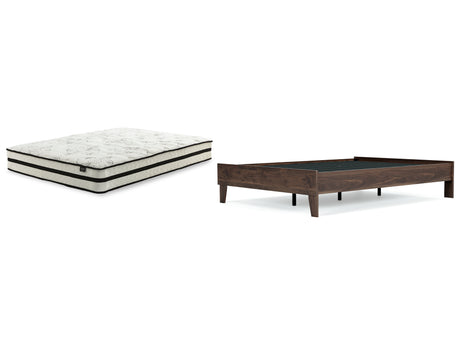 Calverson Full Platform Bed with Mattress in Mocha - PKG018334