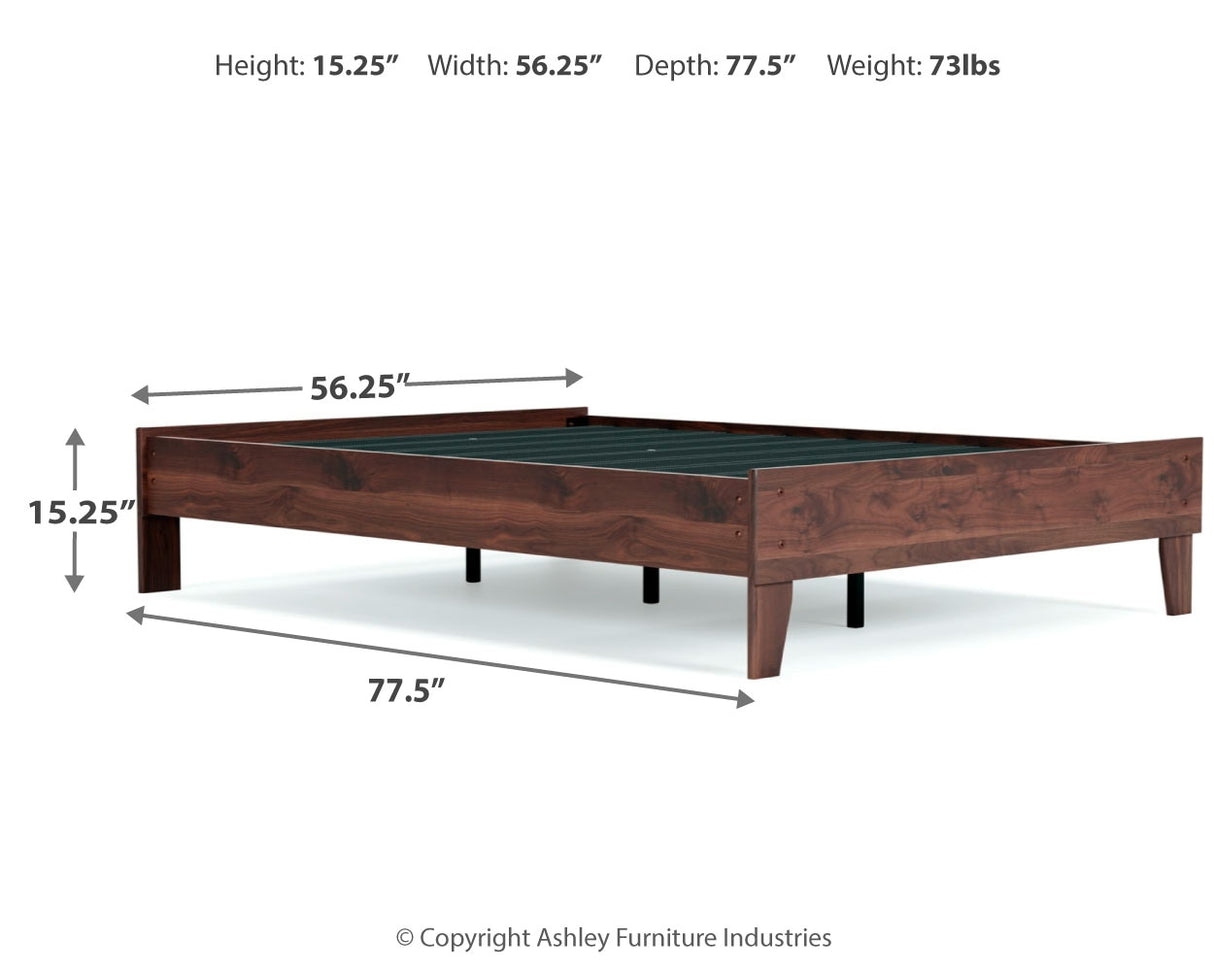 Calverson Full Platform Bed with Mattress in Mocha - PKG018334