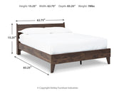 Calverson Queen Platform Bed with 2 Nightstands in Mocha - PKG017856