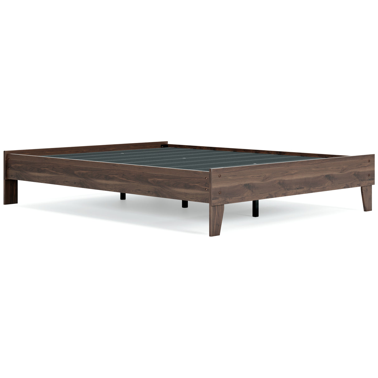 Calverson Queen Platform Bed with Mattress in Mocha - PKG018339