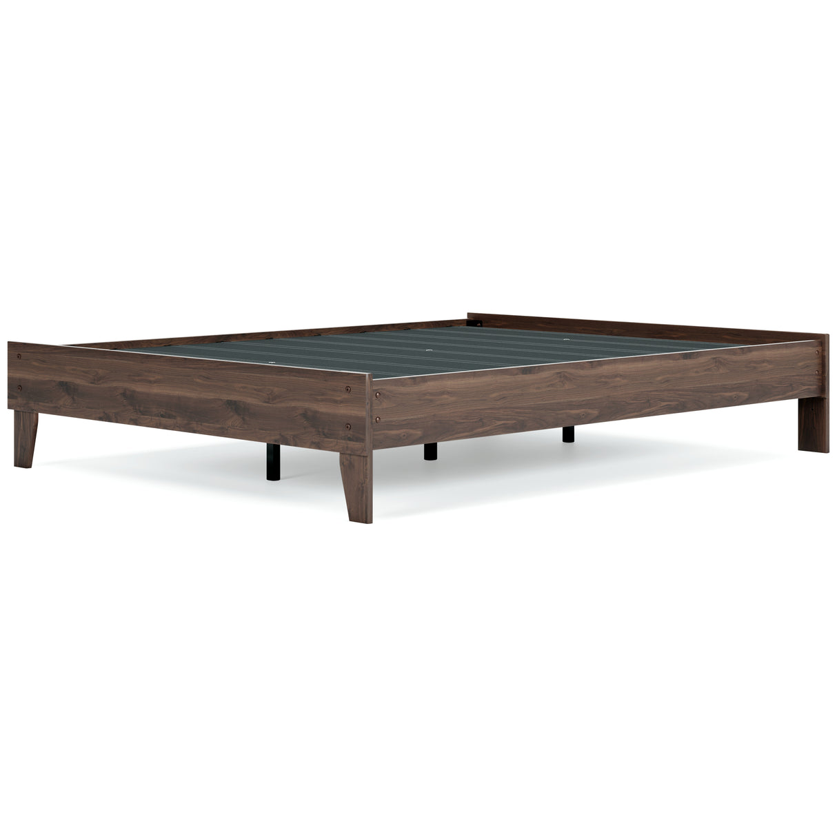 Calverson Queen Platform Bed with Mattress in Mocha - PKG018340