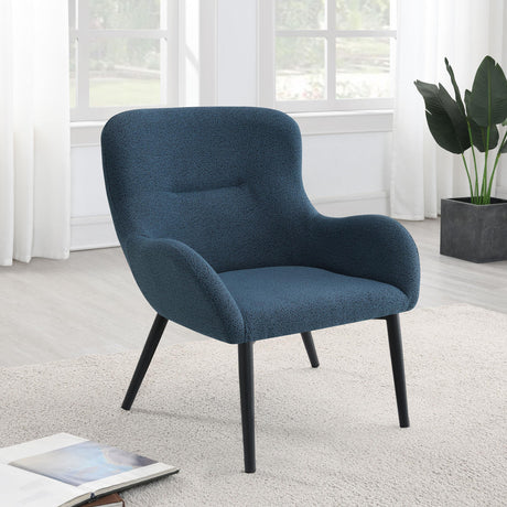 Calvin Aegean Blue Upholstered Modern Arm Accent Chair from Coaster - Luna Furniture